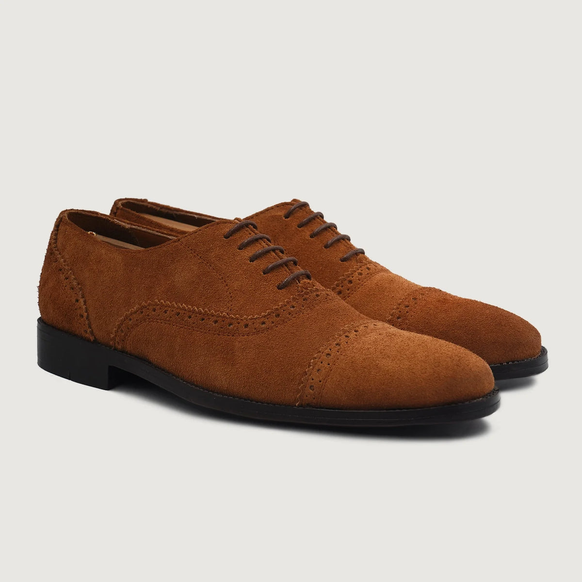 Grisson Brogues Oxford Marrón Suede Zapatos de cuero para Hombre For Men in Brown Goatskin Suede - Vista de perfil | Comprar online