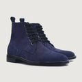 Knight Derby Midnight Azul Suede Botas de cuero para Hombre