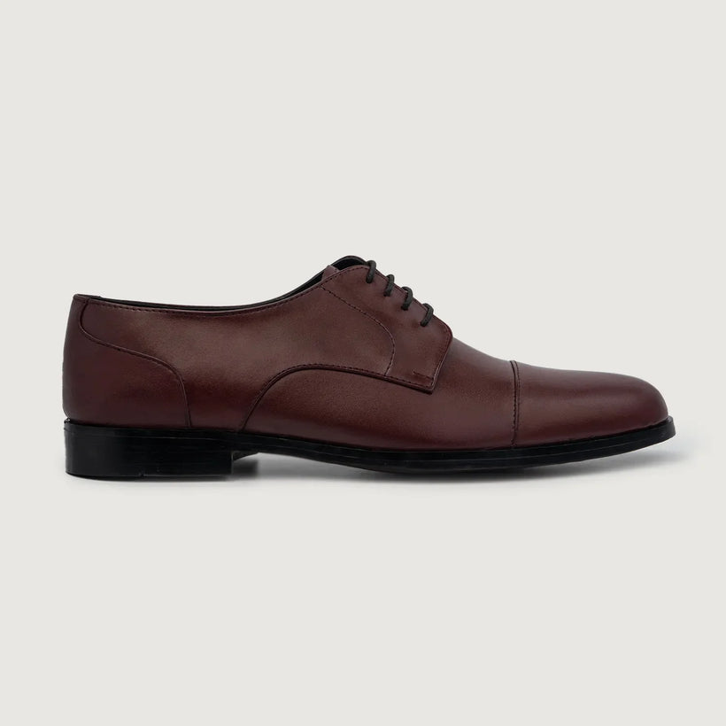 Attorney Derby Granate Leather Shoes para Hombre