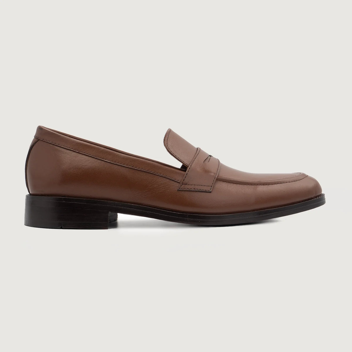 Brown Full-Grain leather Loafers - Construcción cosida Goodyear y puntera delantera
