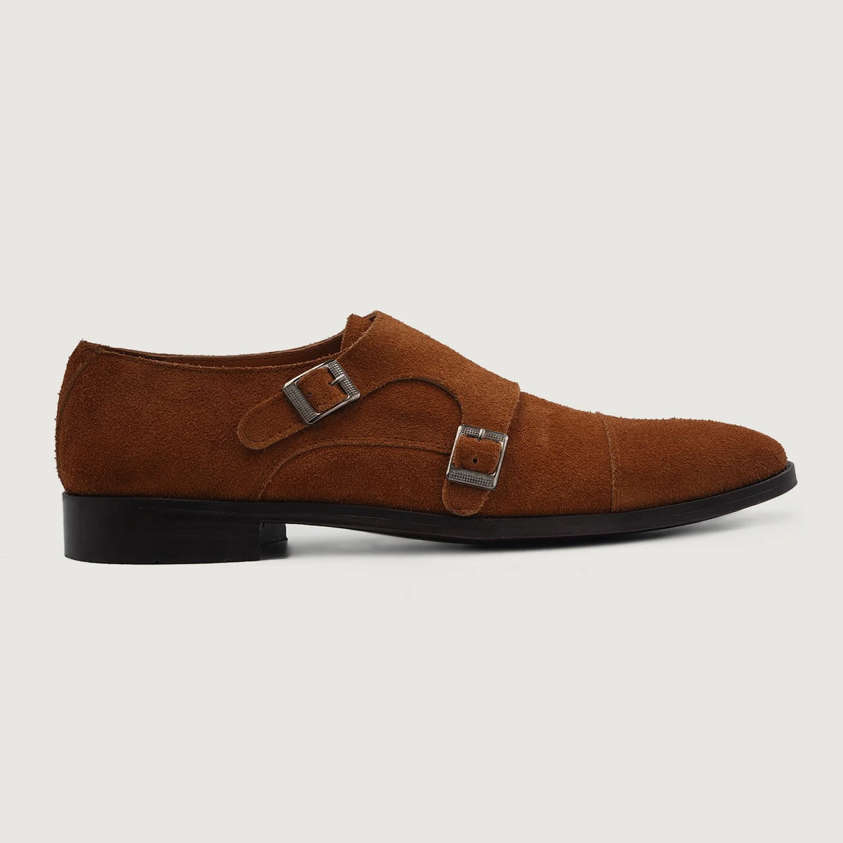 Brown Goatskin Suede Leather Shoes - Construcción cosida Goodyear y puntera delantera