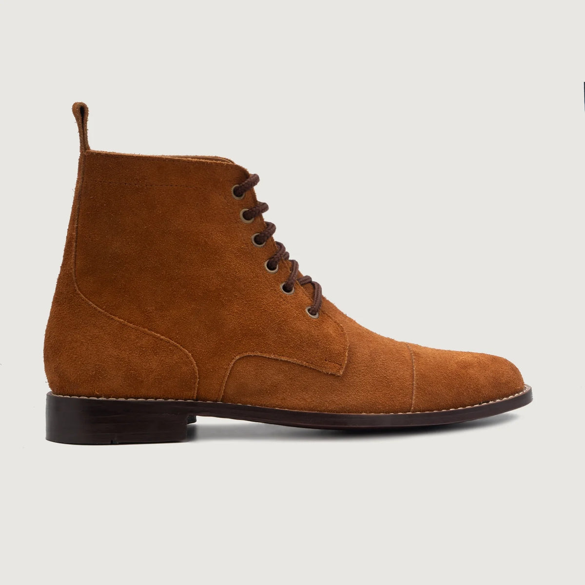 Brown Goatskin Suede Leather Boots - Construcción cosida Goodyear y puntera delantera