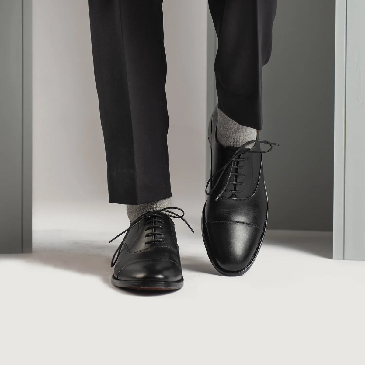Styled On-Foot Perspective Demonstrating Ankle Fit & Silhouette on Model