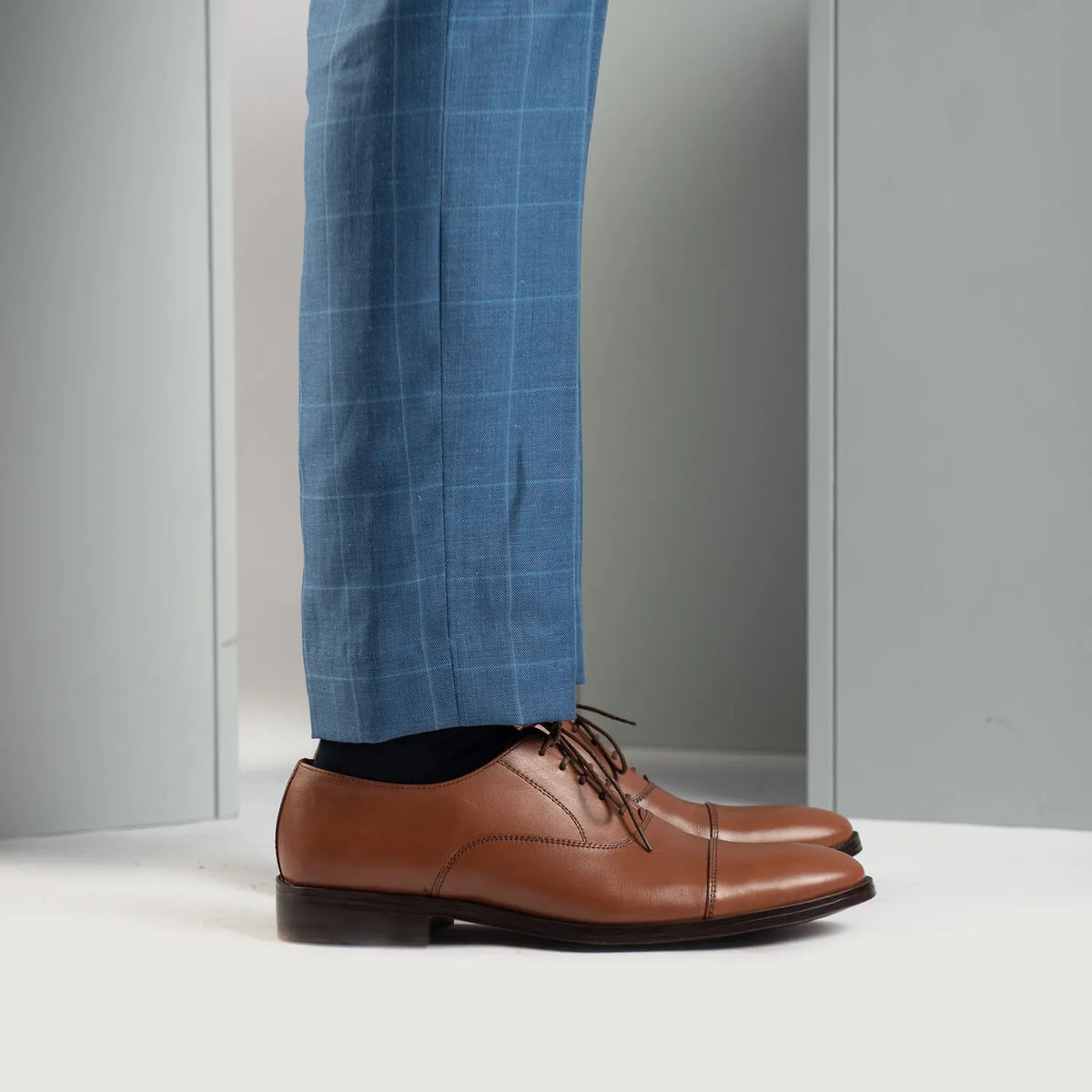 Professor Oxford Tostado Zapatos de cuero para Hombre For Men - Contrafuerte de talón reforzado y doble costura de precisión