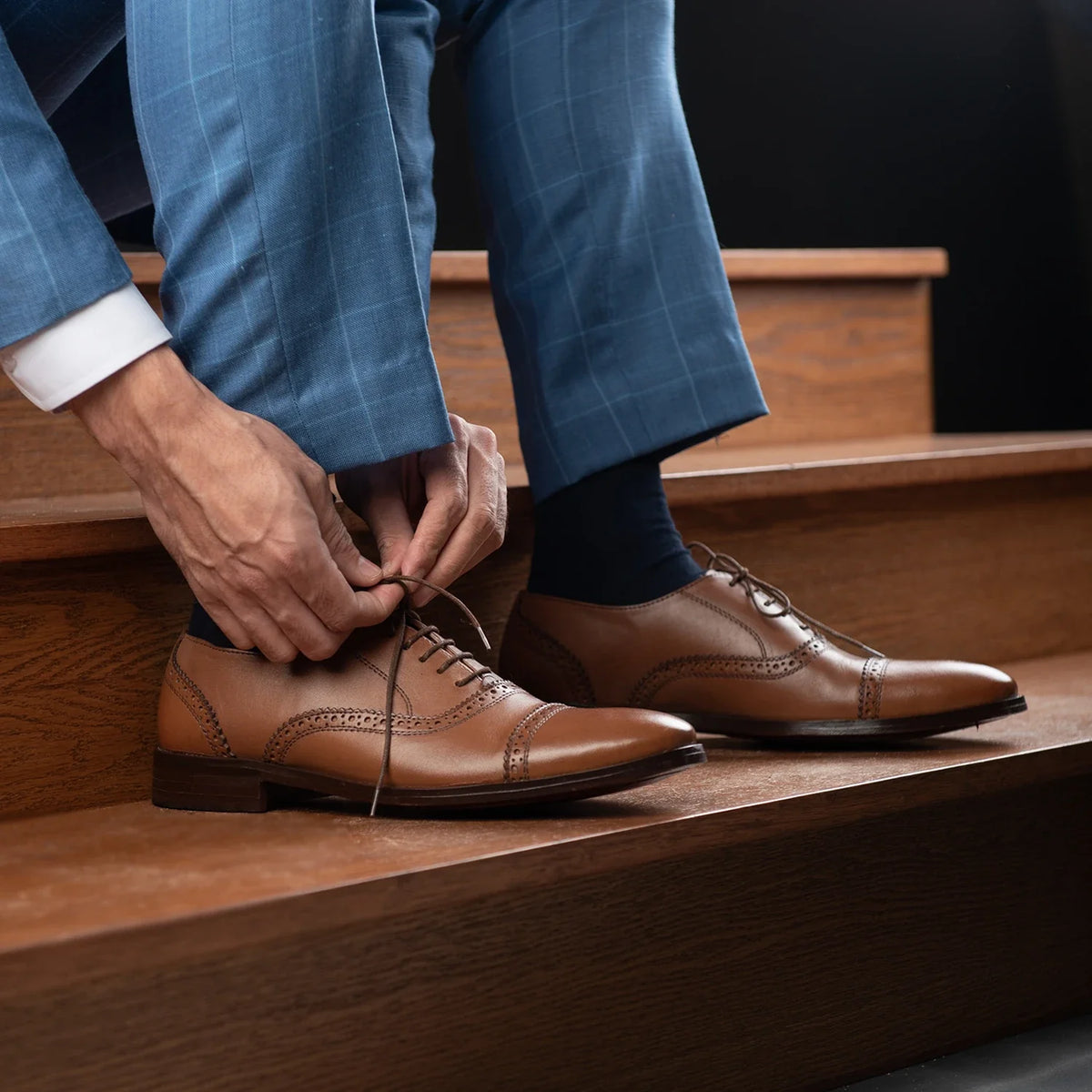 Orlaven Grisson Brogues Oxford Tostado Zapatos de cuero para Hombre footwear image 9