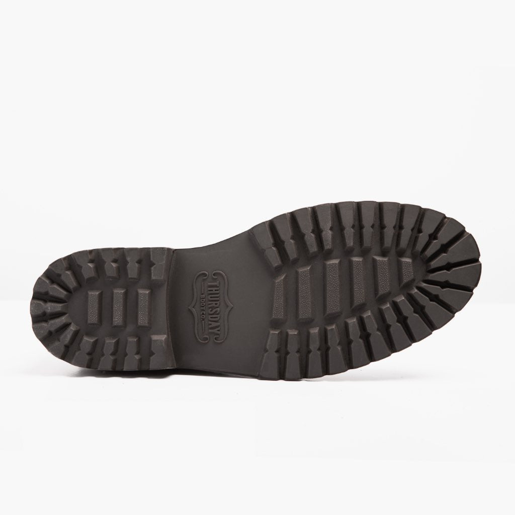 High-Traction Rubber Outsole & Lug Tread Pattern on Captain StormKing® Tabaco Botas de cuero para Hombre