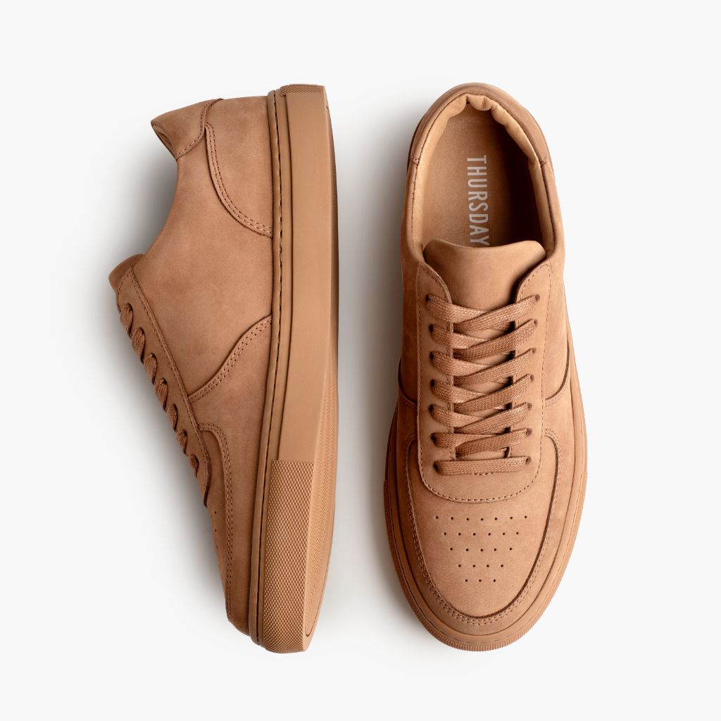 Court Clay Zapatillas de cuero para Hombre - Contrafuerte de talón reforzado y doble costura de precisión