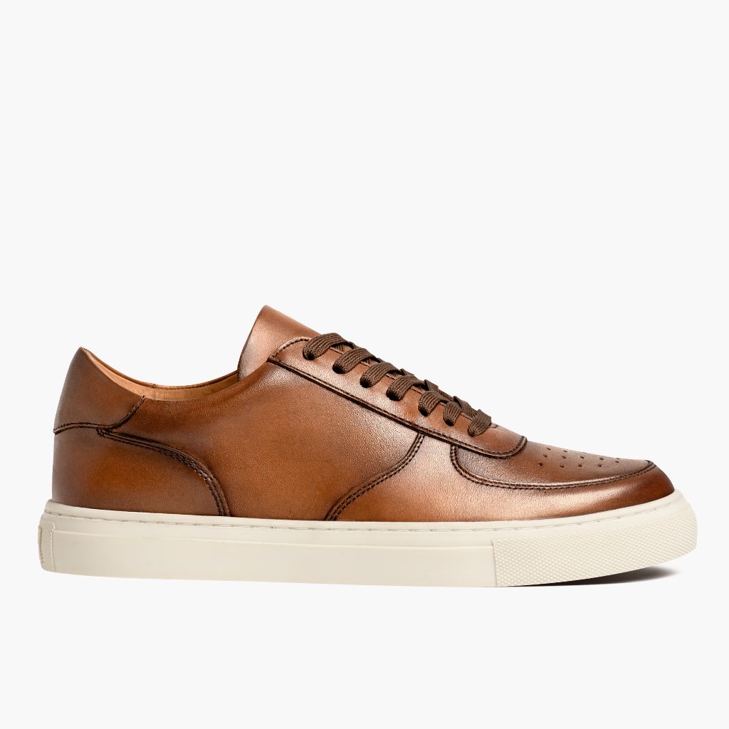 White Full-Grain leather Sneakers - Construcción cosida Goodyear y puntera delantera