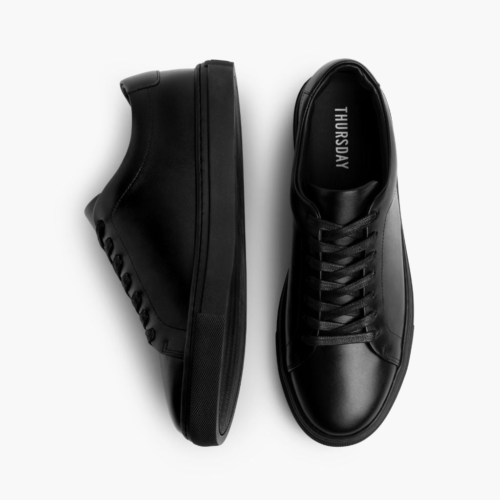 Encore Jet Negro Zapatillas de cuero para Hombre - Contrafuerte de talón reforzado y doble costura de precisión