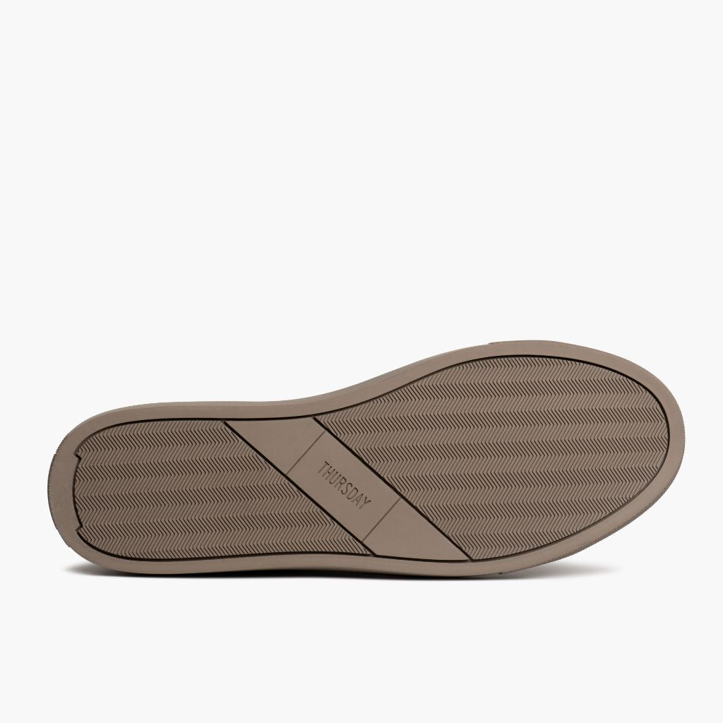 High-Traction Rubber Outsole & Lug Tread Pattern on Encore Taupe Zapatillas de cuero para Hombre
