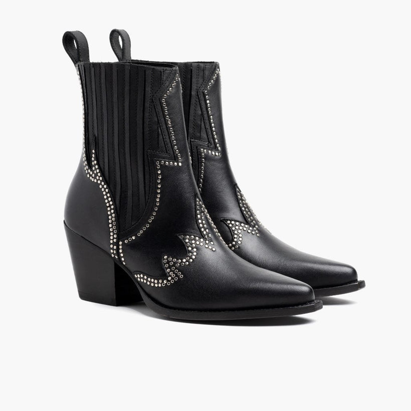Icon Negro Leather Boots para Mujer