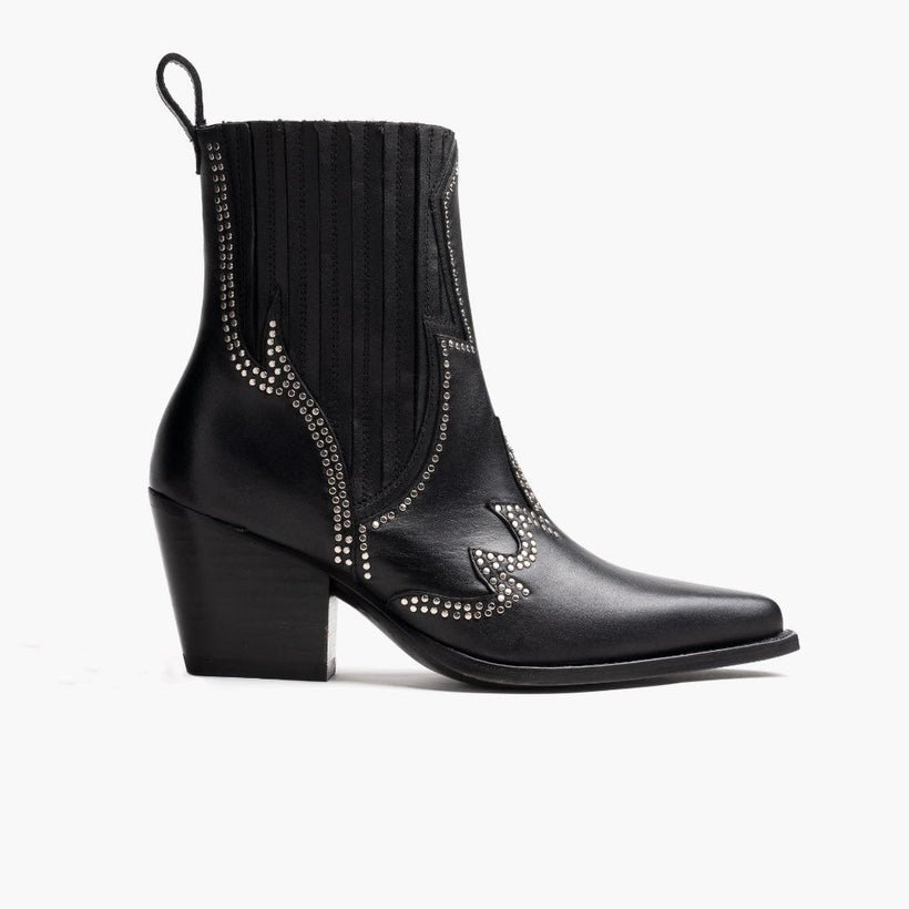 Icon Negro Leather Boots para Mujer