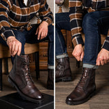 Tailored Rib Cuffs & Hem Craftsmanship Construction Detail on Casa Moto Old English Leather Boots
