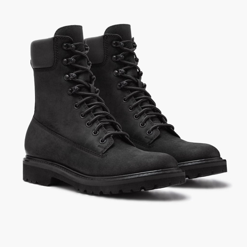 Explorer Negro Matte Leather Boots para Hombre