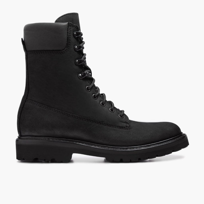 Explorer Negro Matte Leather Boots para Hombre