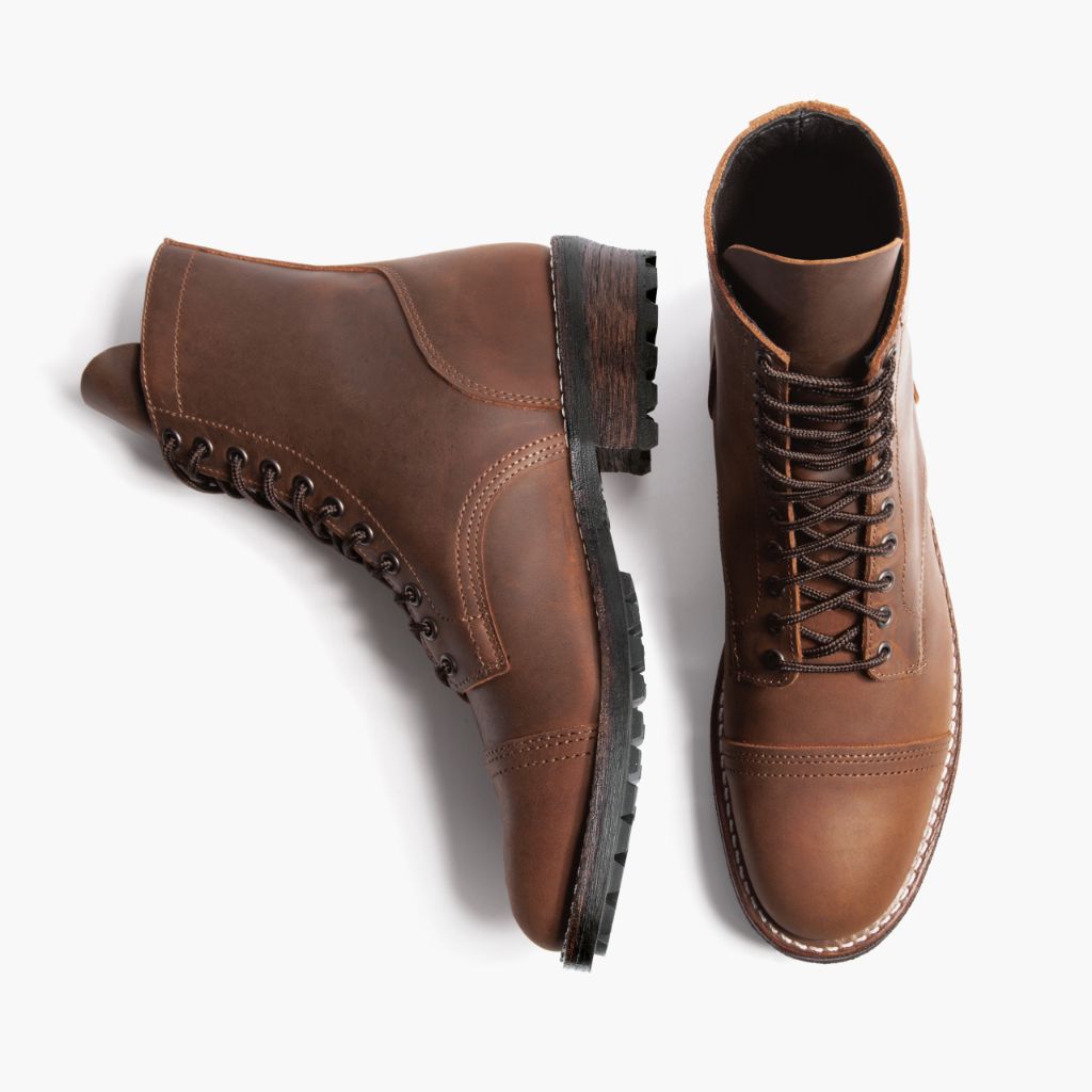 Logger Adobe de Arizona Botas de cuero para Hombre - Contrafuerte de talón reforzado y doble costura de precisión