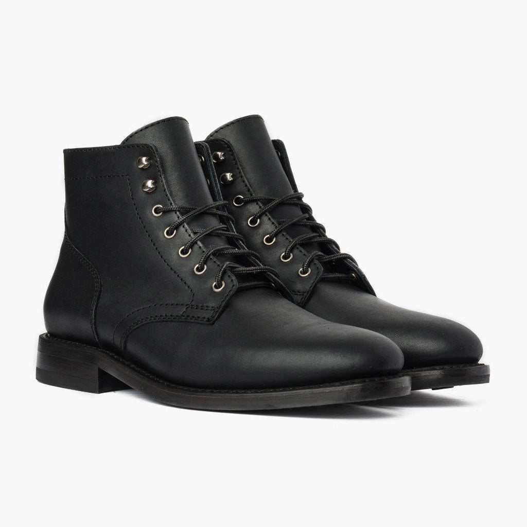President Negro Mate Botas de cuero para Hombre For Men en cuero vacuno negro auténtico - Vista de perfil | Comprar online