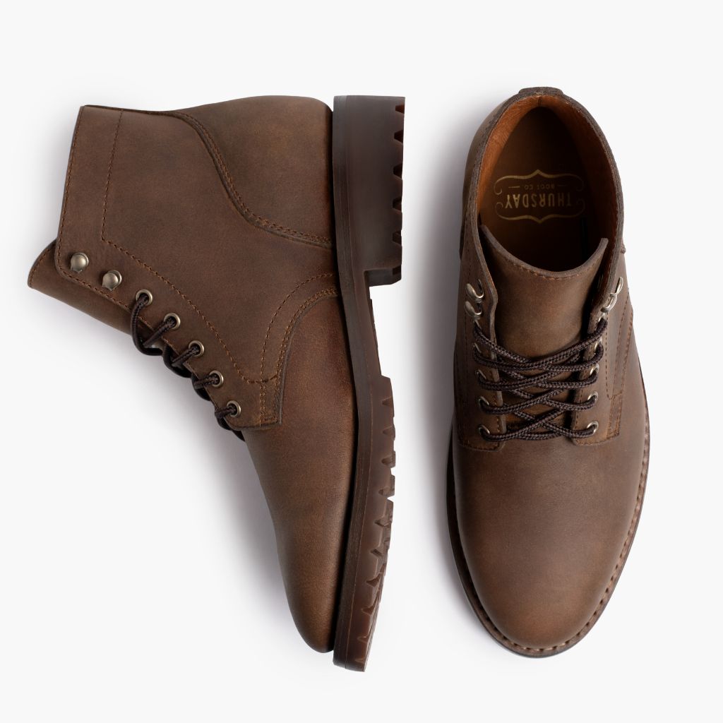 President StormKing® Desert Marrón Botas de cuero para Hombre For Men - Contrafuerte de talón reforzado y doble costura de precisión