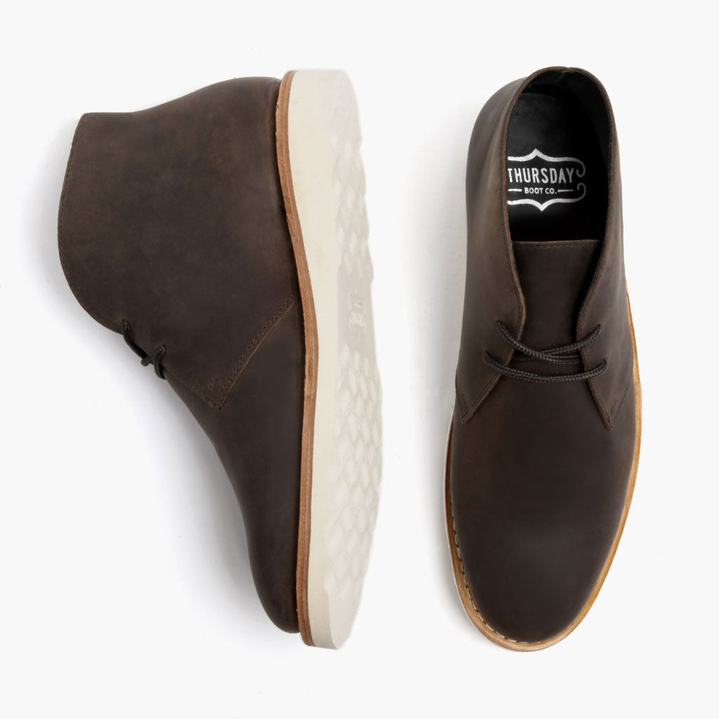 Scout Tabaco Botas de cuero para Hombre For Men - Contrafuerte de talón reforzado y doble costura de precisión