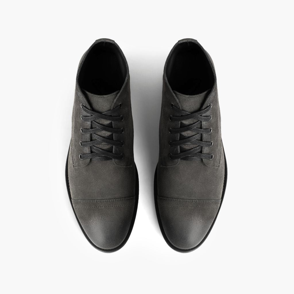 Cadet Gris Sombra Botas de cuero para Hombre - Contrafuerte de talón reforzado y doble costura de precisión