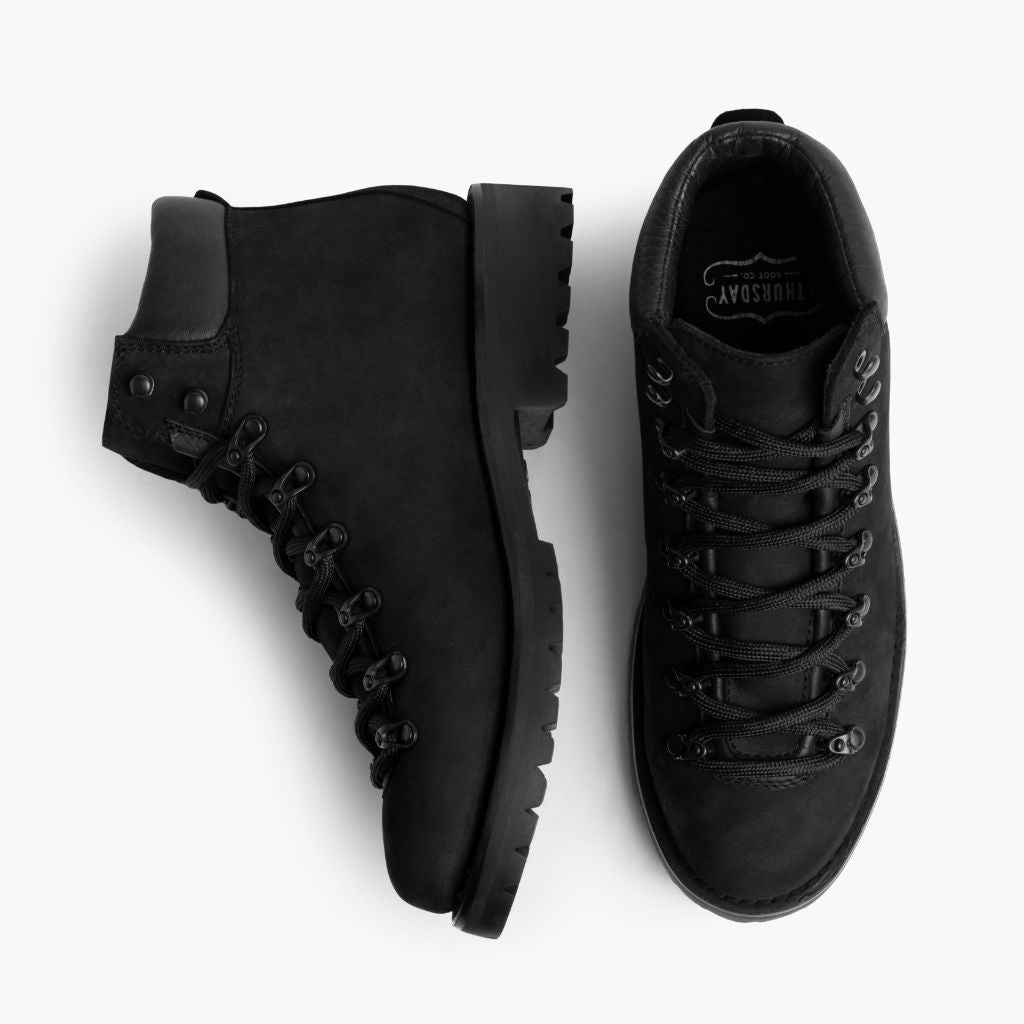 Commander Negro Mate Botas de cuero para Hombre - Contrafuerte de talón reforzado y doble costura de precisión