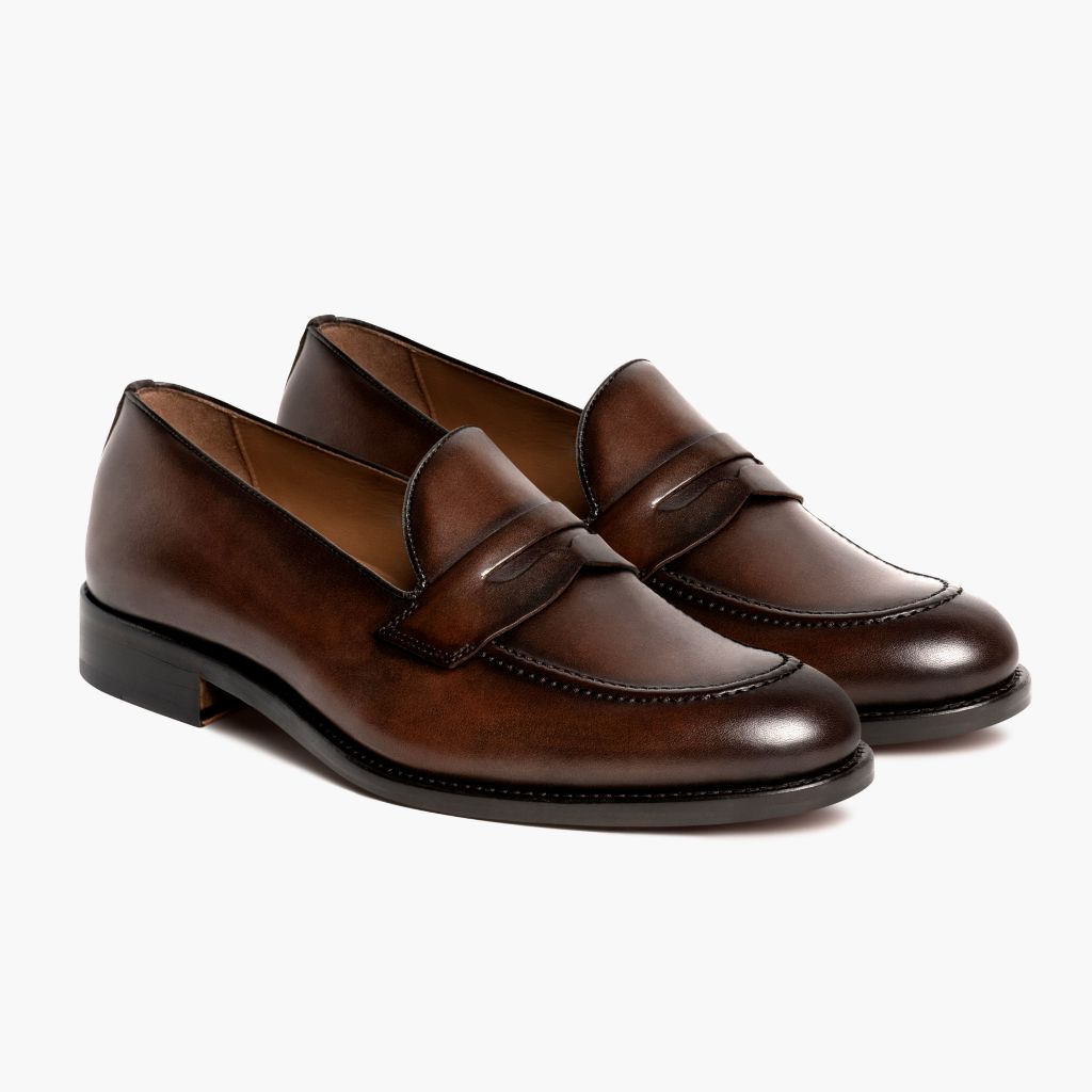 Lincoln Caoba Rico Zapatillas de cuero para Hombre in Classic Full-Grain Leather - Vista de perfil | Comprar online