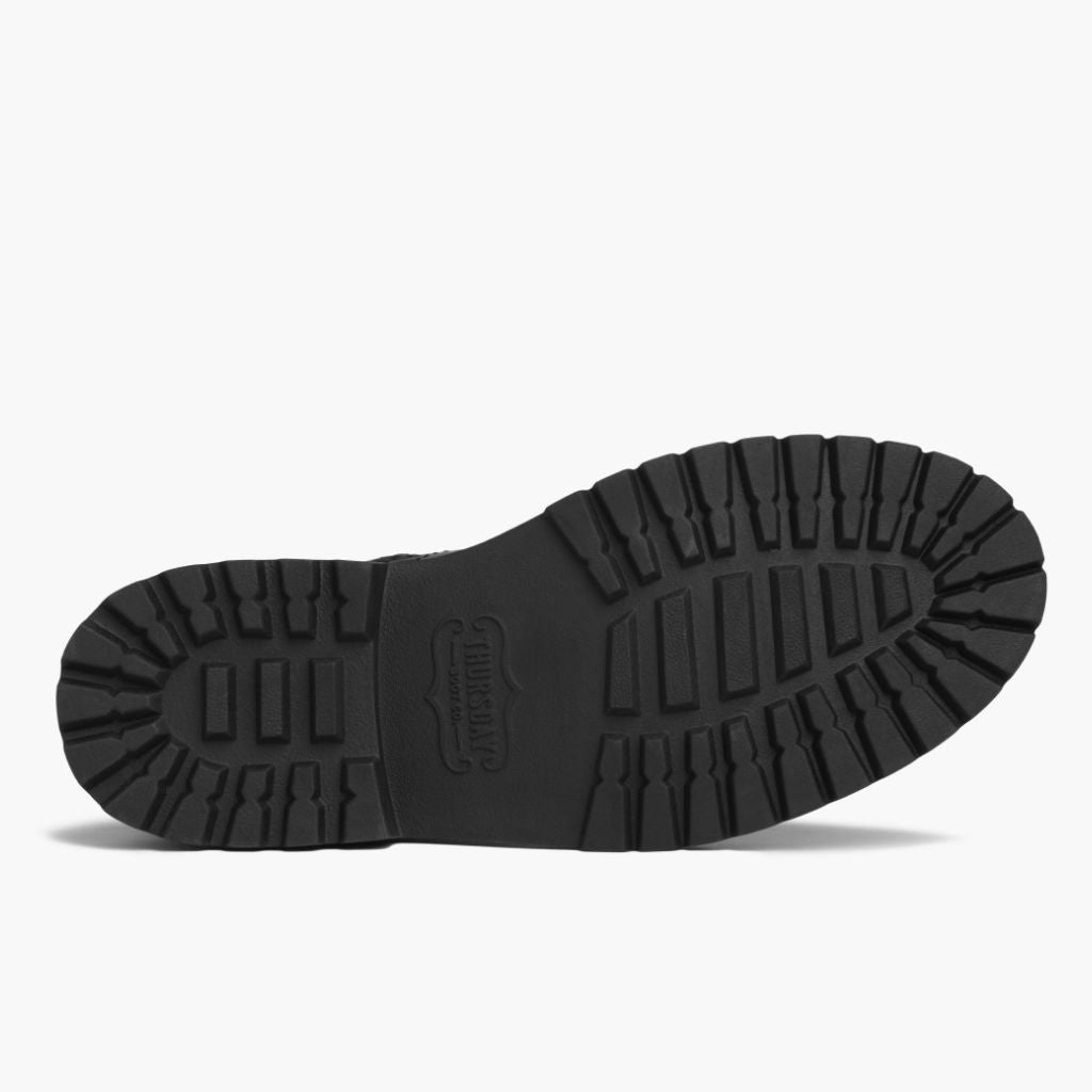 High-Traction Rubber Outsole & Lug Tread Pattern on Stomper Negro (No Zipper) Botas de cuero para Hombre For Men