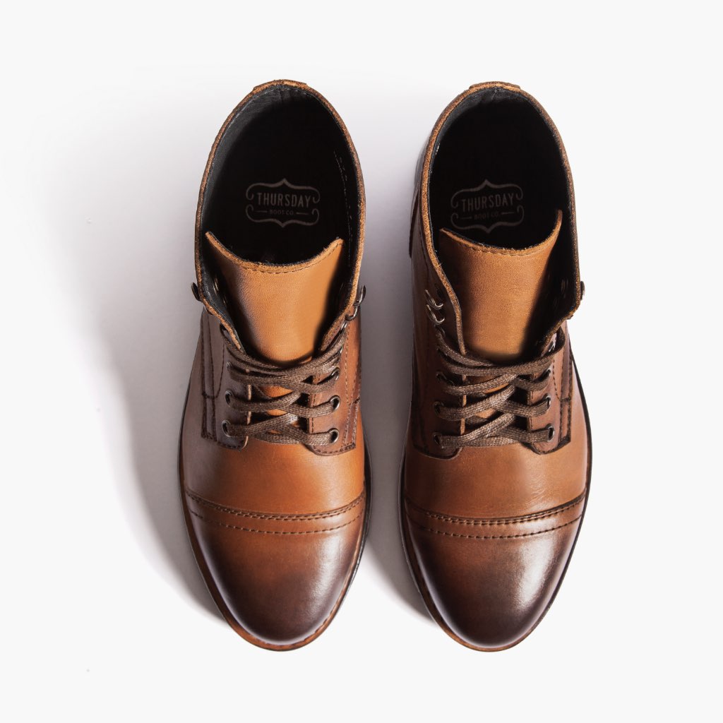 Captain Brandy Botas de cuero para Mujer - Contrafuerte de talón reforzado y doble costura de precisión