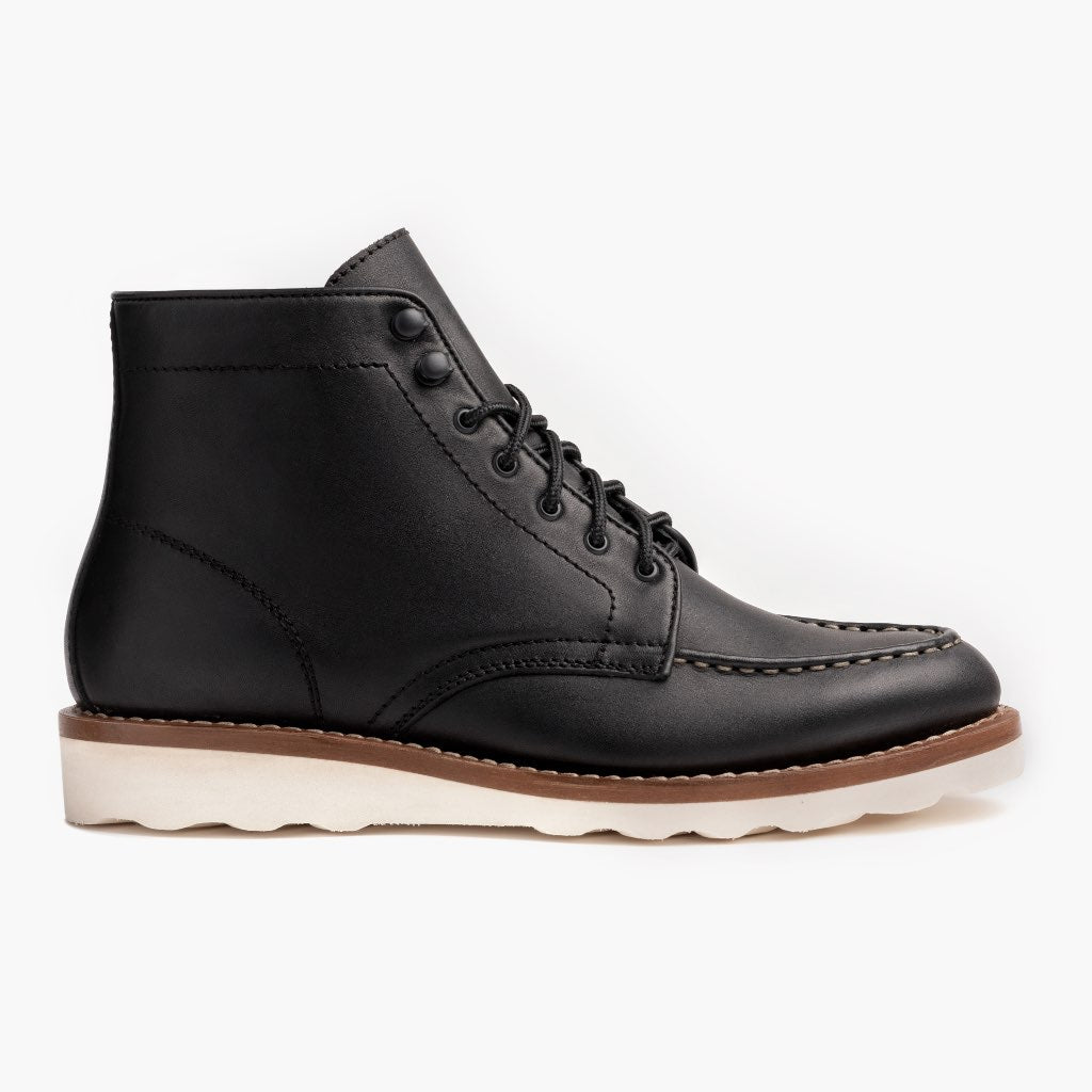 Diplomat Negro Botas de cuero para Mujer en cuero vacuno negro auténtico - Vista de perfil | Comprar online