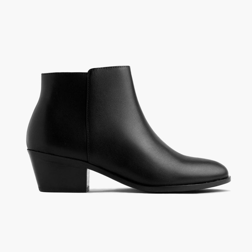 Downtown Negro Leather Boots para Mujer