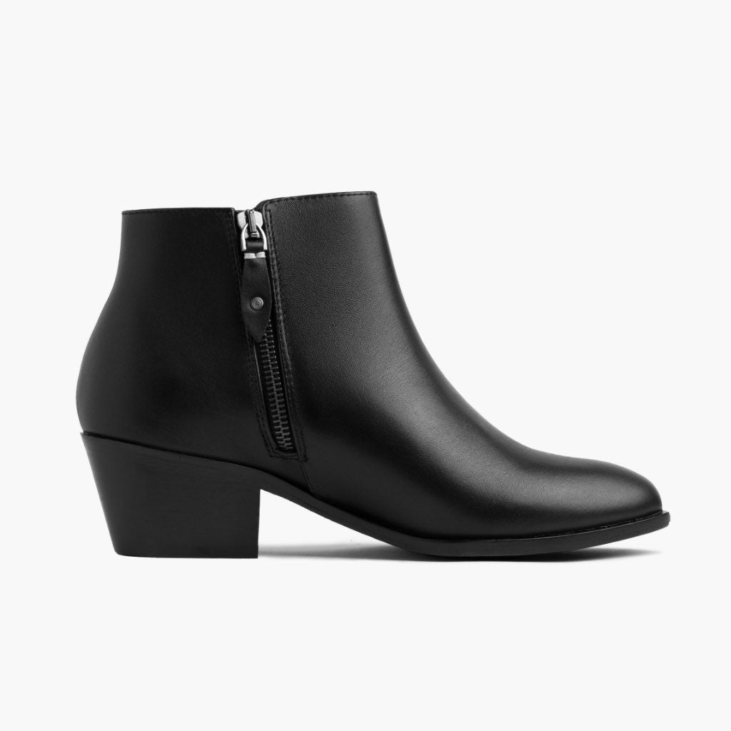Downtown Negro Botas de cuero para Mujer - Contrafuerte de talón reforzado y doble costura de precisión