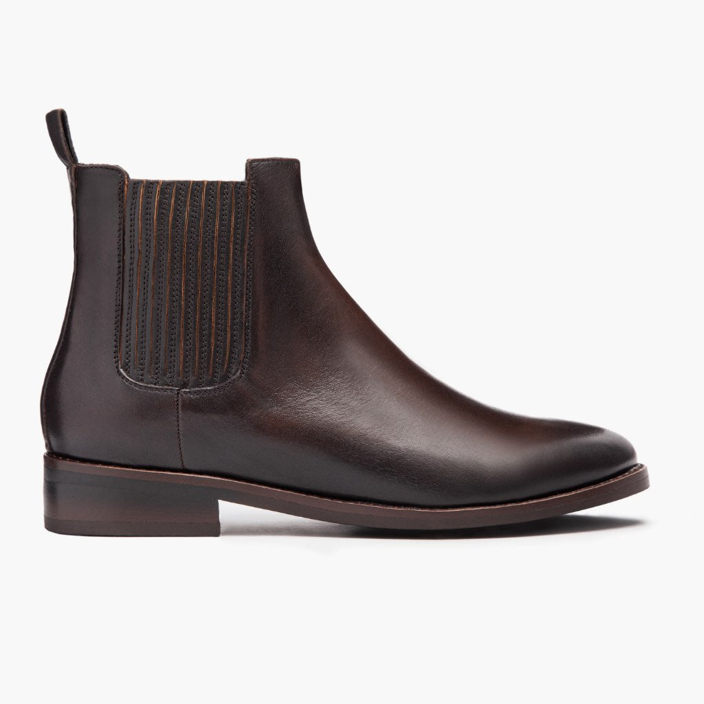 Dreamer Café Negro Botas de cuero para Mujer en cuero vacuno negro auténtico - Vista de perfil | Comprar online