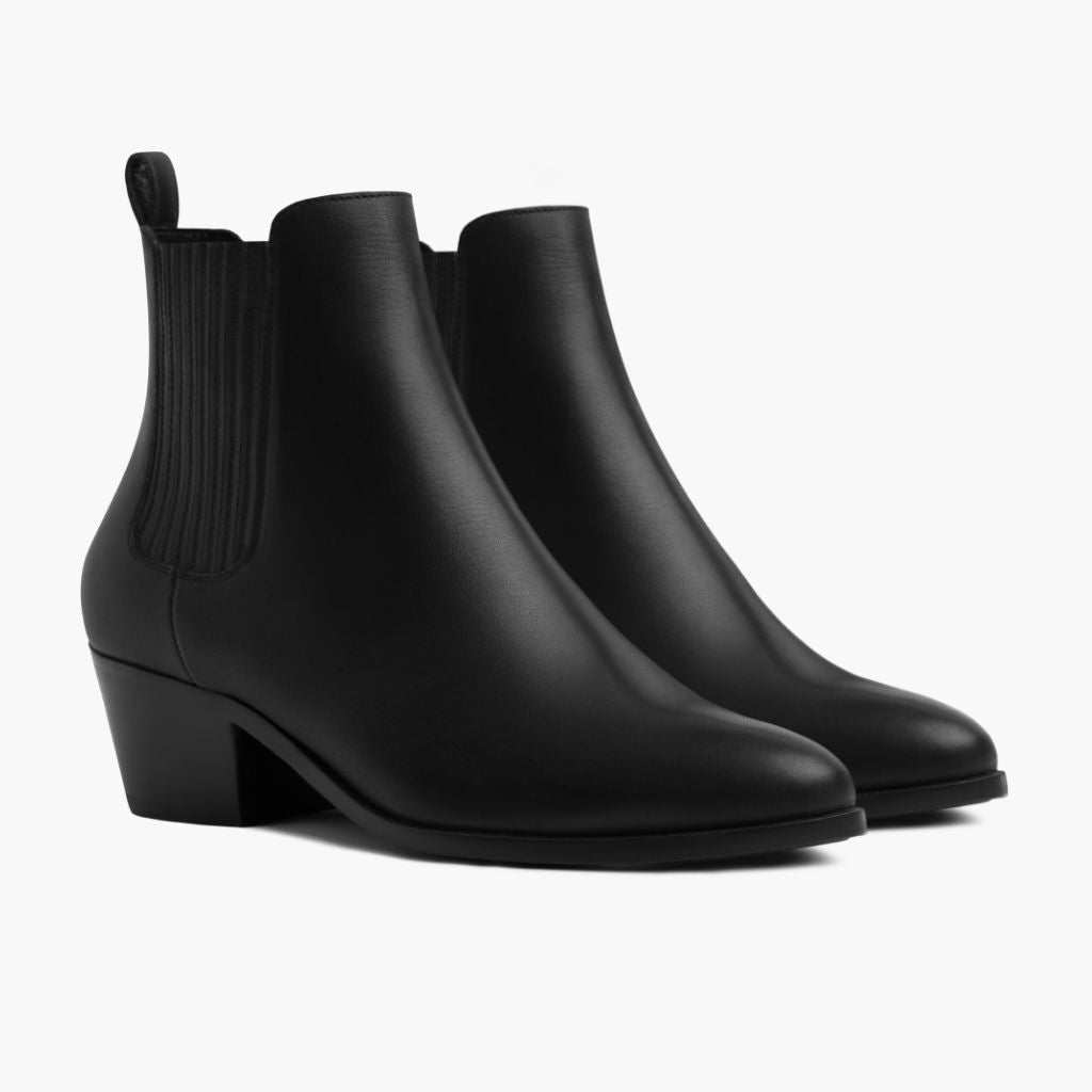 Black Full-Grain leather Boots - Construcción cosida Goodyear y puntera delantera