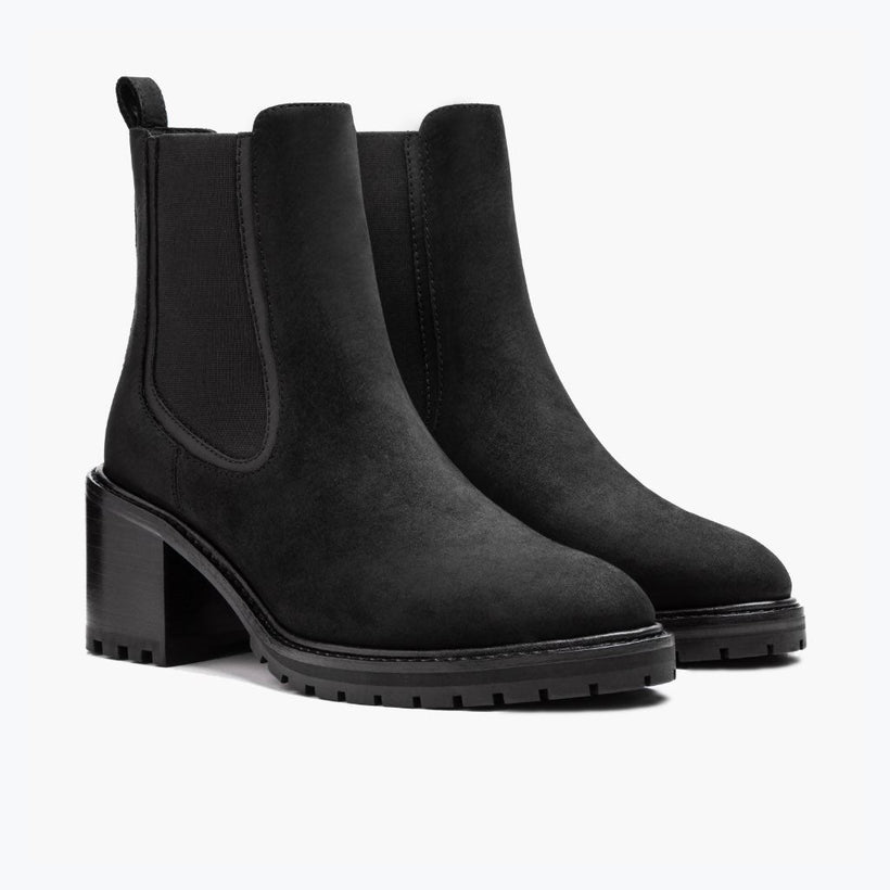 Knockout Negro Matte Leather Boots para Mujer