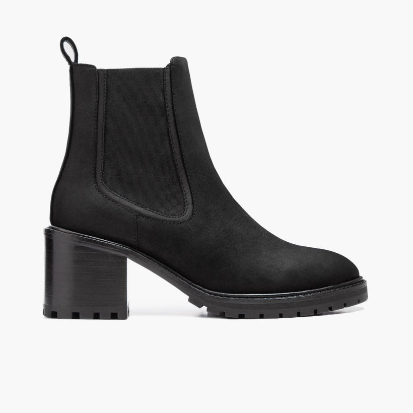Knockout Negro Matte Leather Boots para Mujer