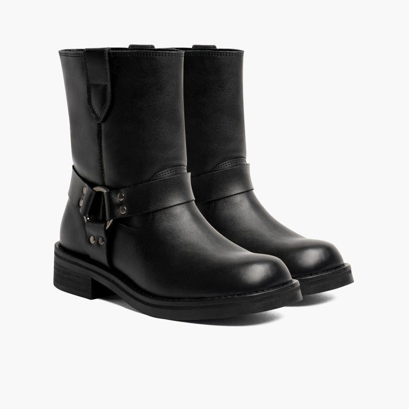 Outlaw Negro Leather Boots para Mujer