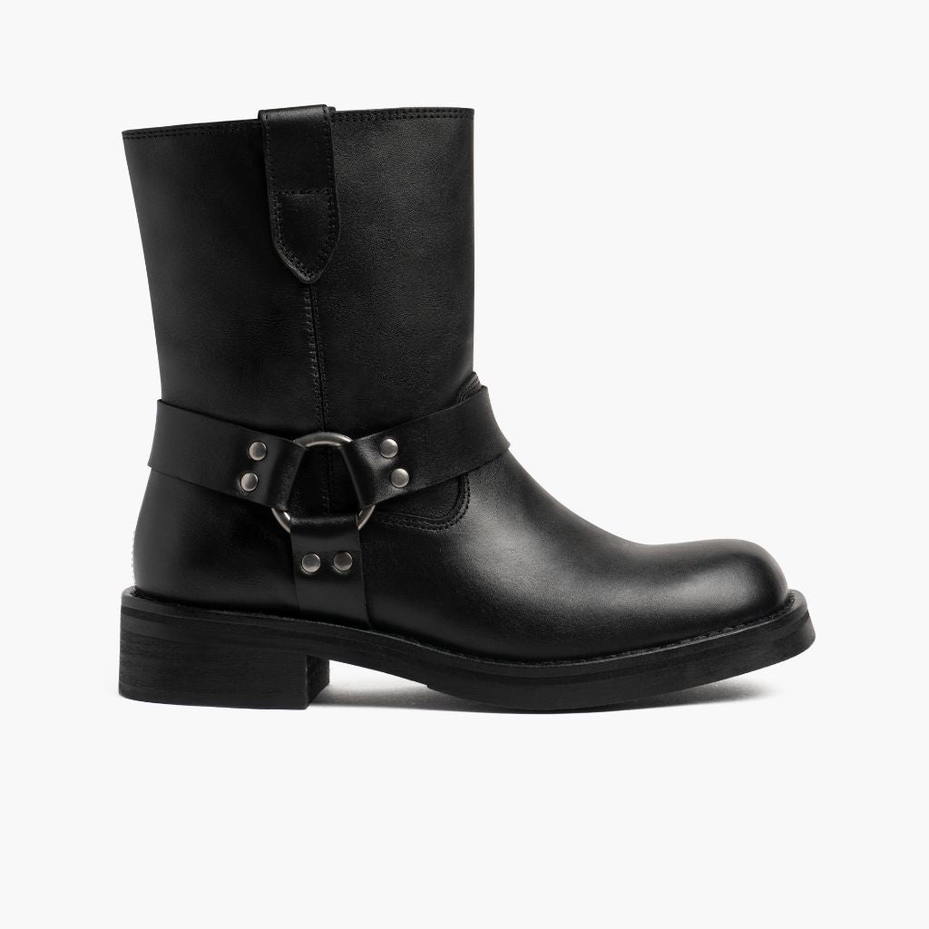 Outlaw Negro Botas de cuero para Mujer en cuero vacuno negro auténtico - Vista de perfil | Comprar online