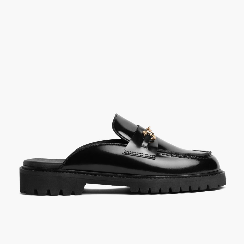 Black Full-Grain leather Loafers - Construcción cosida Goodyear y puntera delantera