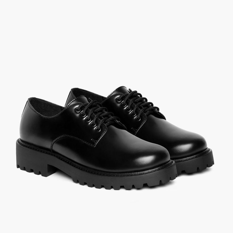 Renegade Negro Leather Sneakers para Mujer