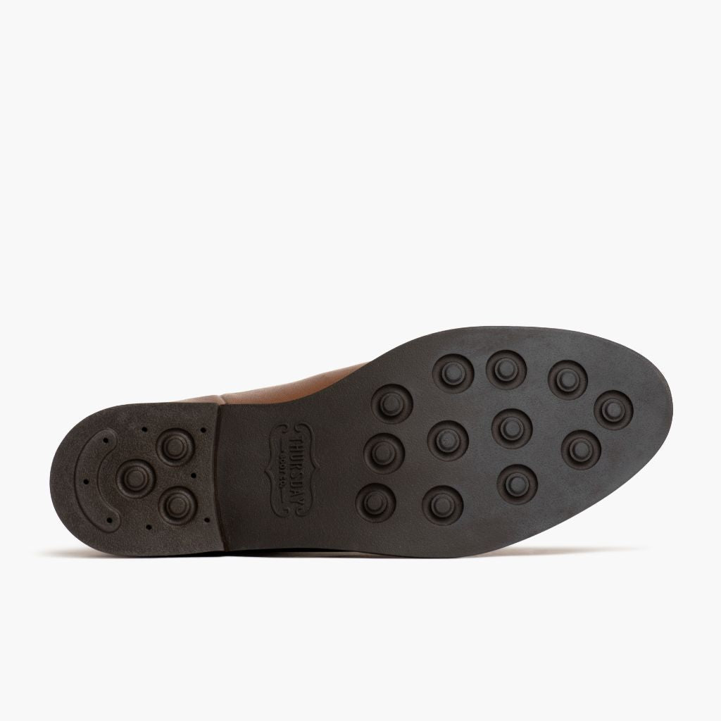 High-Traction Rubber Outsole & Lug Tread Pattern on Duchess Trigo Ámbar Botas de cuero para Mujer