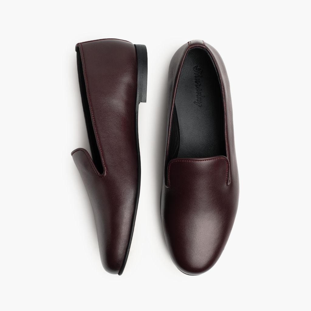 Eden Borgoña Botas de cuero para Mujer - Contrafuerte de talón reforzado y doble costura de precisión