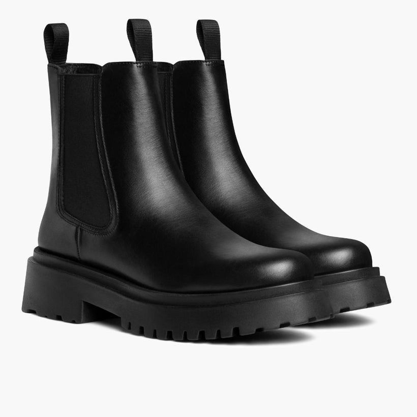 Legend Platform Negro Leather Boots para Mujer