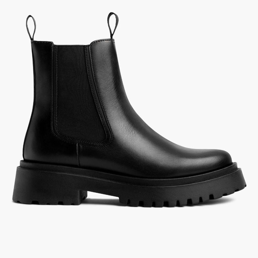Legend Platform Negro Leather Boots para Mujer