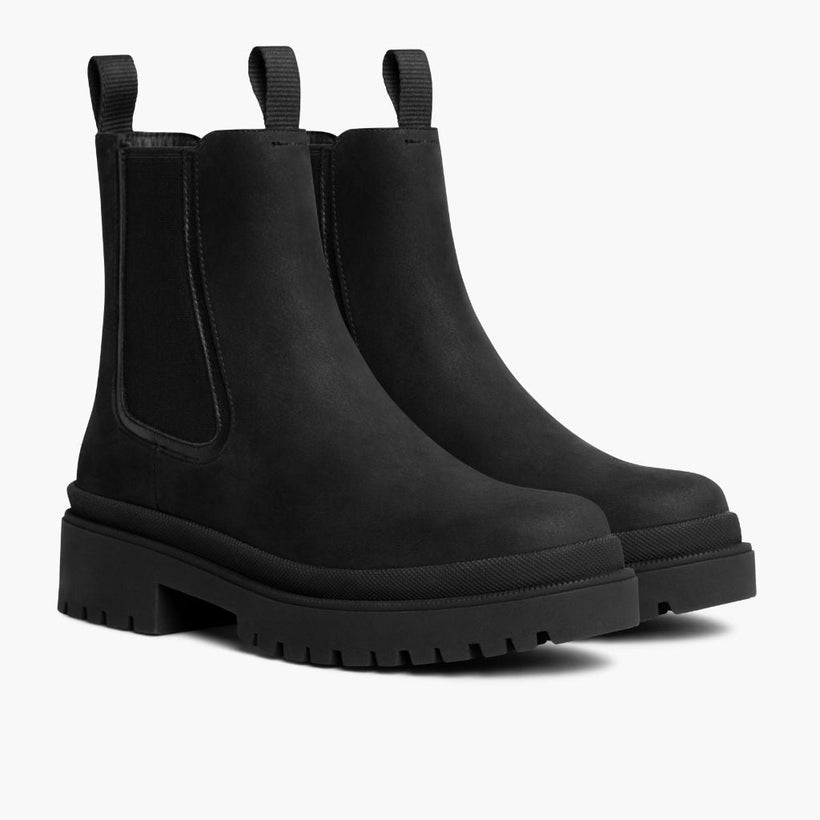 Legend Platform Negro Matte Leather Boots para Mujer