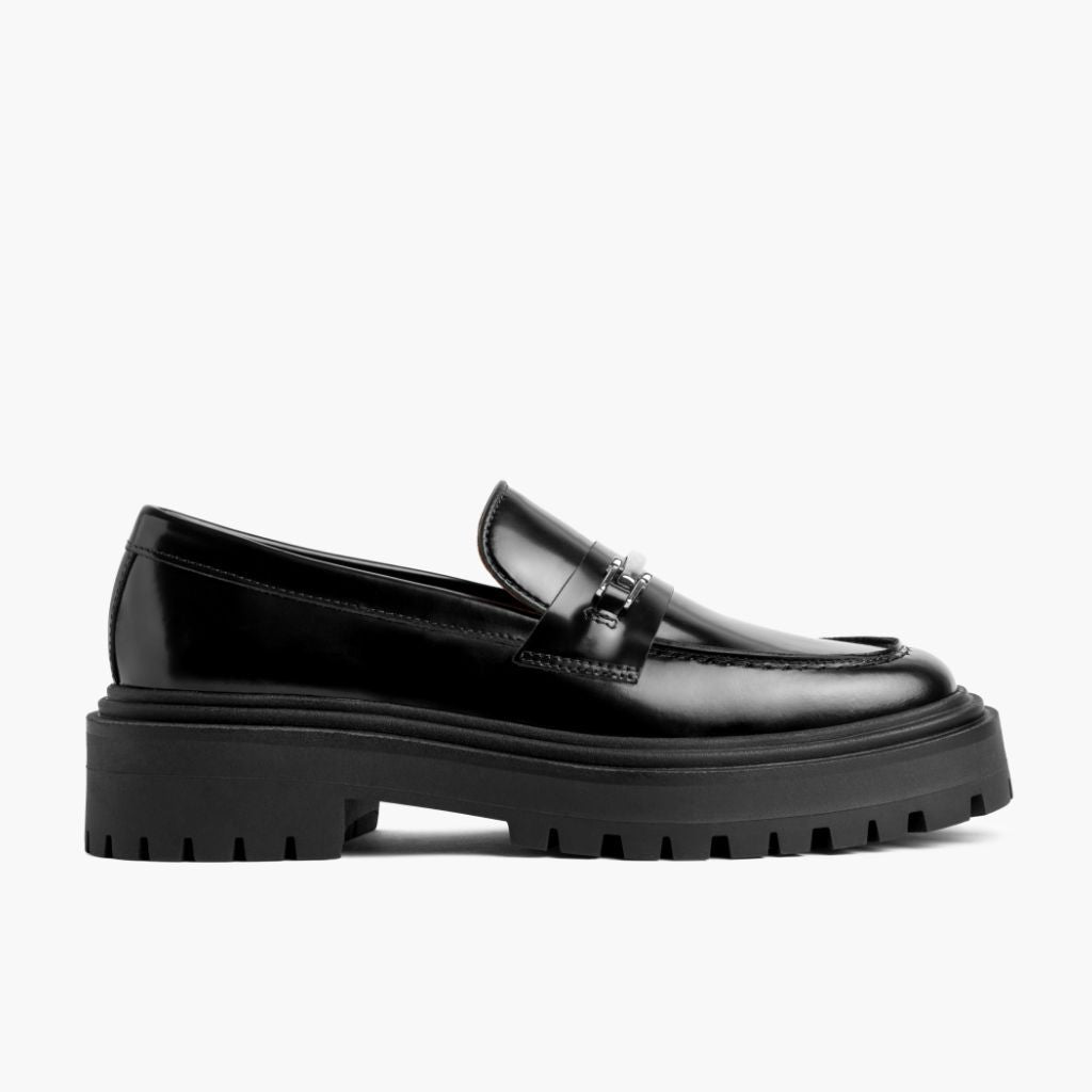 Black Full-Grain leather Loafers - Construcción cosida Goodyear y puntera delantera