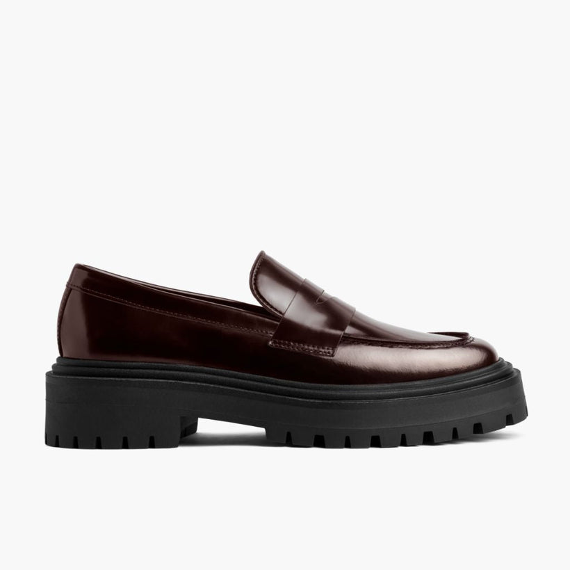 Penny Platform Burdeos Leather Boots para Mujer