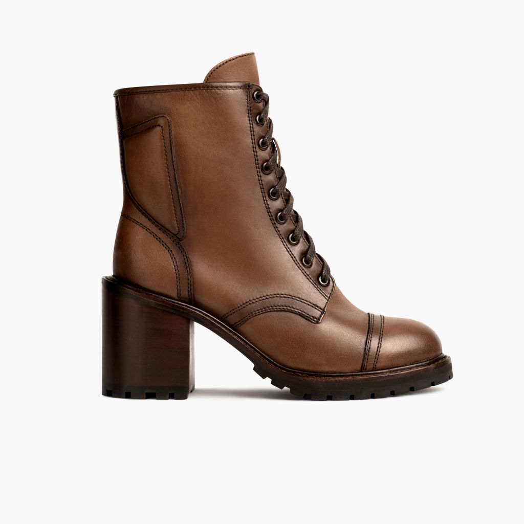 Rebel Trigo Ámbar Botas de cuero para Mujer - Contrafuerte de talón reforzado y doble costura de precisión