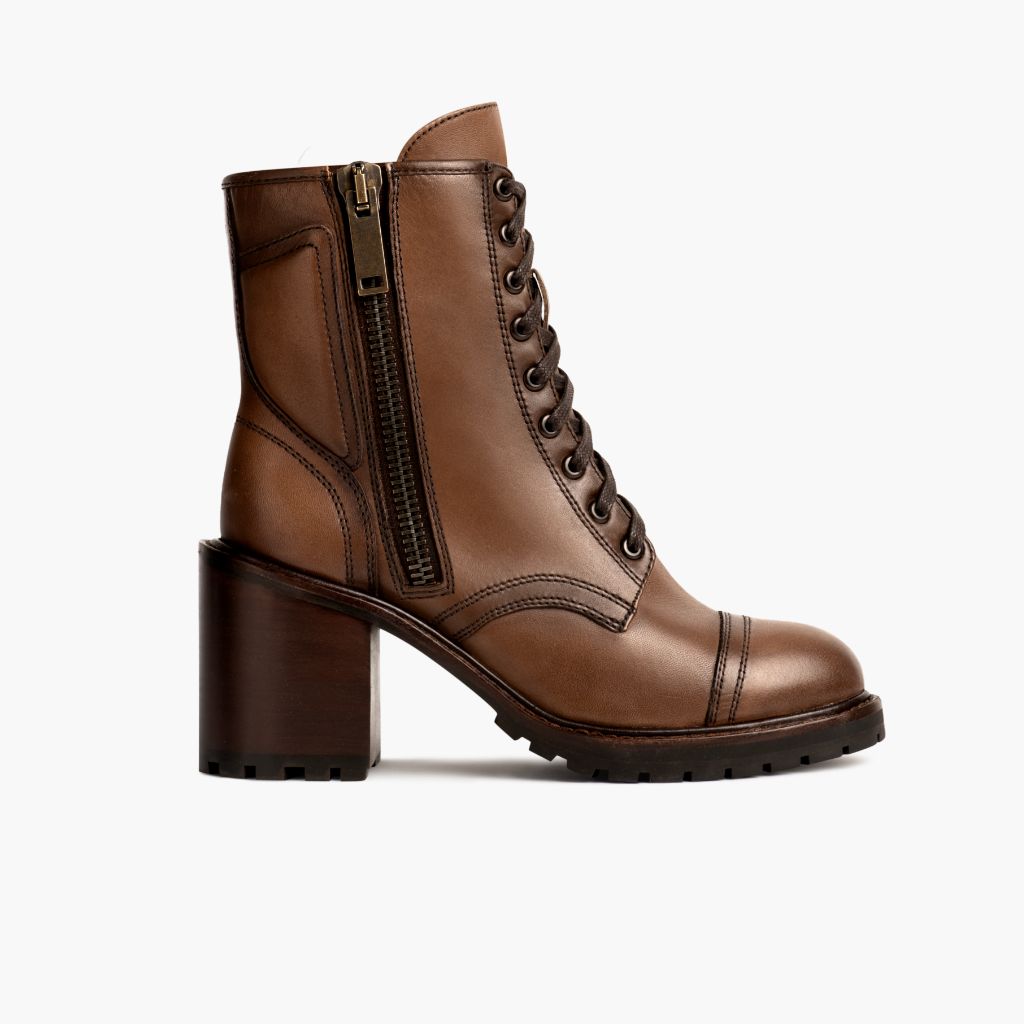 Rebel Trigo Ámbar Botas de cuero para Mujer in Classic Full-Grain Leather - Vista de perfil | Comprar online