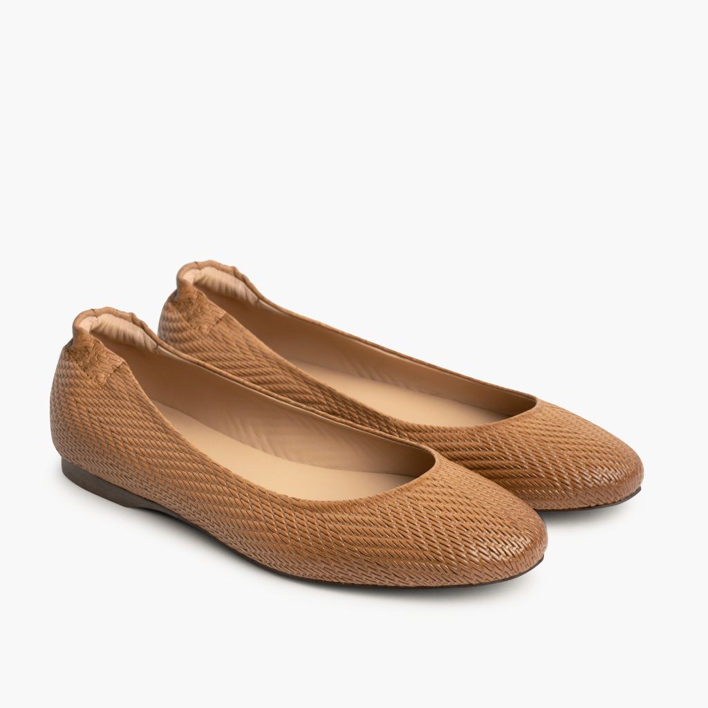 Scrunch Tostado Embossed Botas de cuero para Mujer in Tan Full-Grain Leather - Vista de perfil | Comprar online