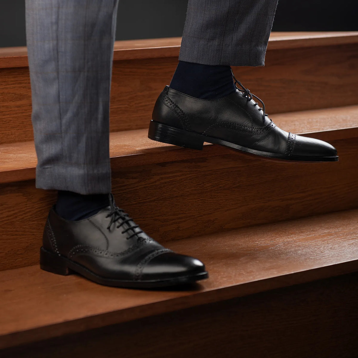 Orlaven Grisson Brogues Oxford Negro Zapatos de cuero para Hombre footwear image 10
